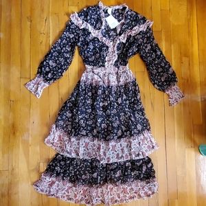 Paisley print long tiered dress by H&M